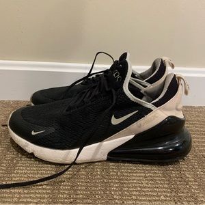 Nike Air Max 270 White Black Beige Athletic Sneakers